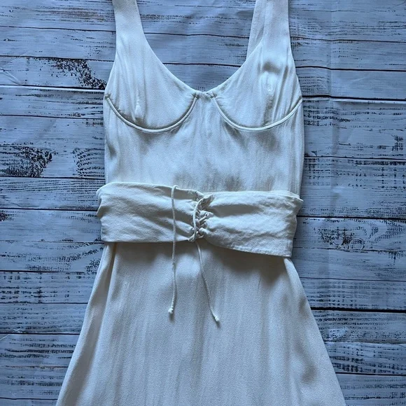 Reformation Sigrid Corset Milkmaid cream/off white midi dress wired cups size 12 - Picture 5 of 15